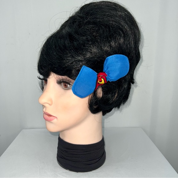 Superman Light Blue Superhero Rockabilly Bandana Knotted Hair Bow - Picture 6 of 11